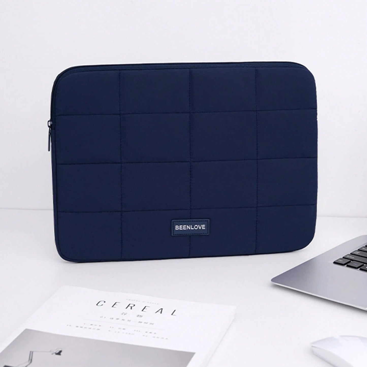Puffy Quilted Laptop Sleeve 13/14/15.6 Inch, Soft Cotton Padded Tablet & Laptop Case For MacBook Pro/Air, Shockproof Protective Laptop Bag With Zipper
