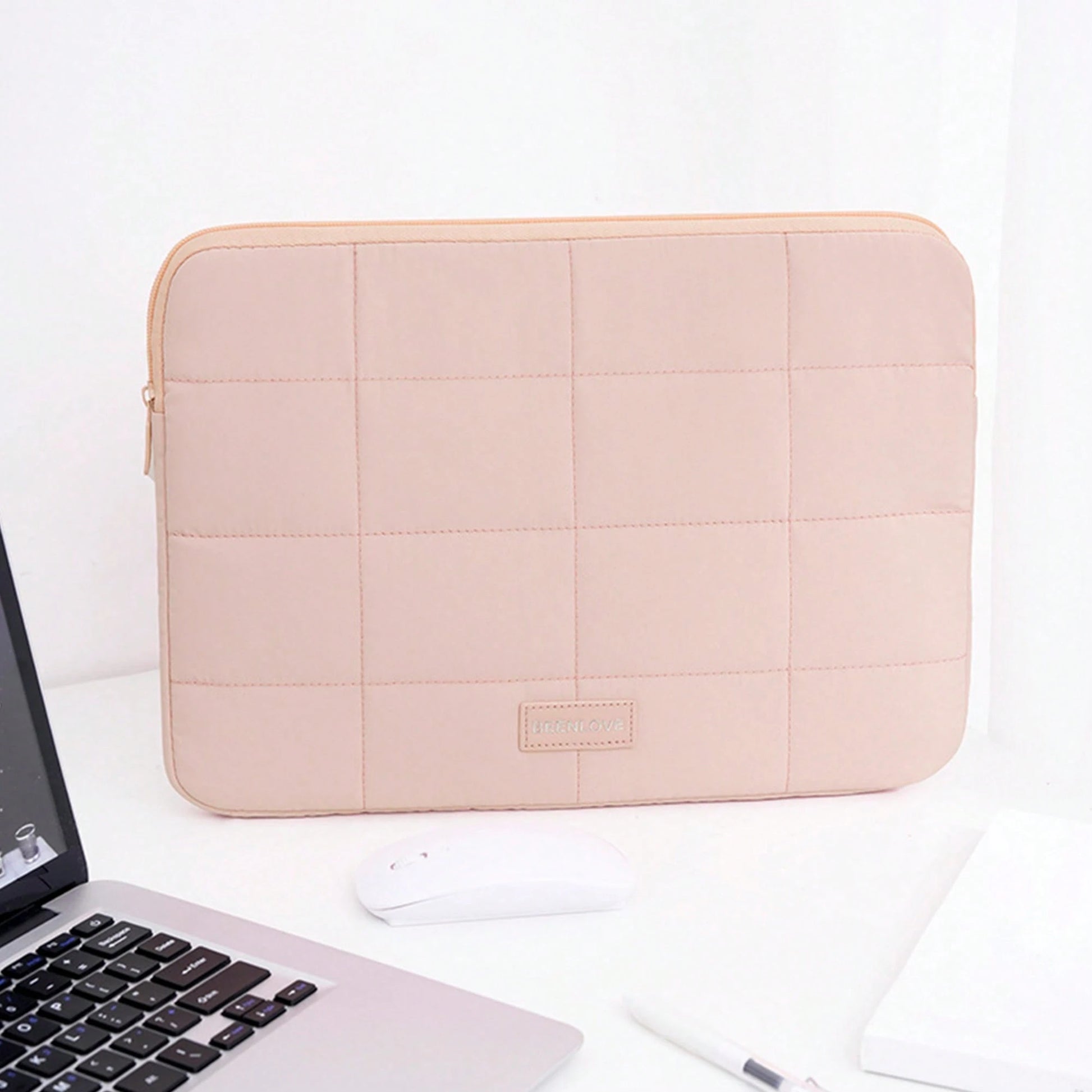 Puffy Quilted Laptop Sleeve 13/14/15.6 Inch, Soft Cotton Padded Tablet & Laptop Case For MacBook Pro/Air, Shockproof Protective Laptop Bag With Zipper