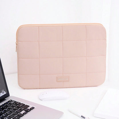 Puffy Quilted Laptop Sleeve 13/14/15.6 Inch, Soft Cotton Padded Tablet & Laptop Case For MacBook Pro/Air, Shockproof Protective Laptop Bag With Zipper