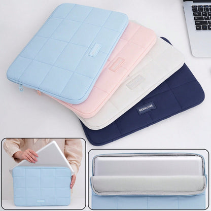 Puffy Quilted Laptop Sleeve 13/14/15.6 Inch, Soft Cotton Padded Tablet & Laptop Case For MacBook Pro/Air, Shockproof Protective Laptop Bag With Zipper