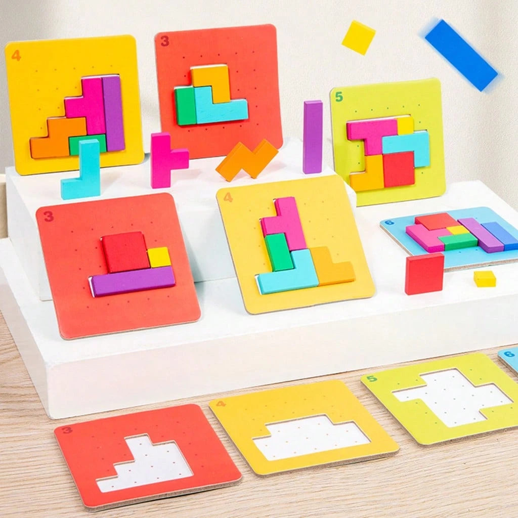 Quick-Paced Concentration Battle Puzzle Game For Parent-Child Duo- Colorful Cube Building Blocks Tabletop Toy- Logic Thinking Training Tool- For Children 3+ Years Old- Enhance Spatial Cognition, H