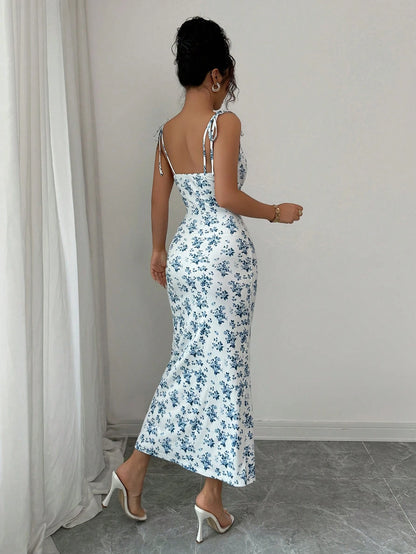 Rafferiza Women Ditsy Floral Strappy Elegant Dress