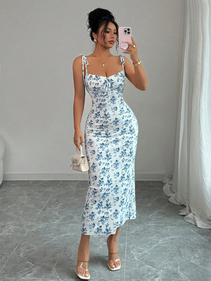 Rafferiza Women Ditsy Floral Strappy Elegant Dress