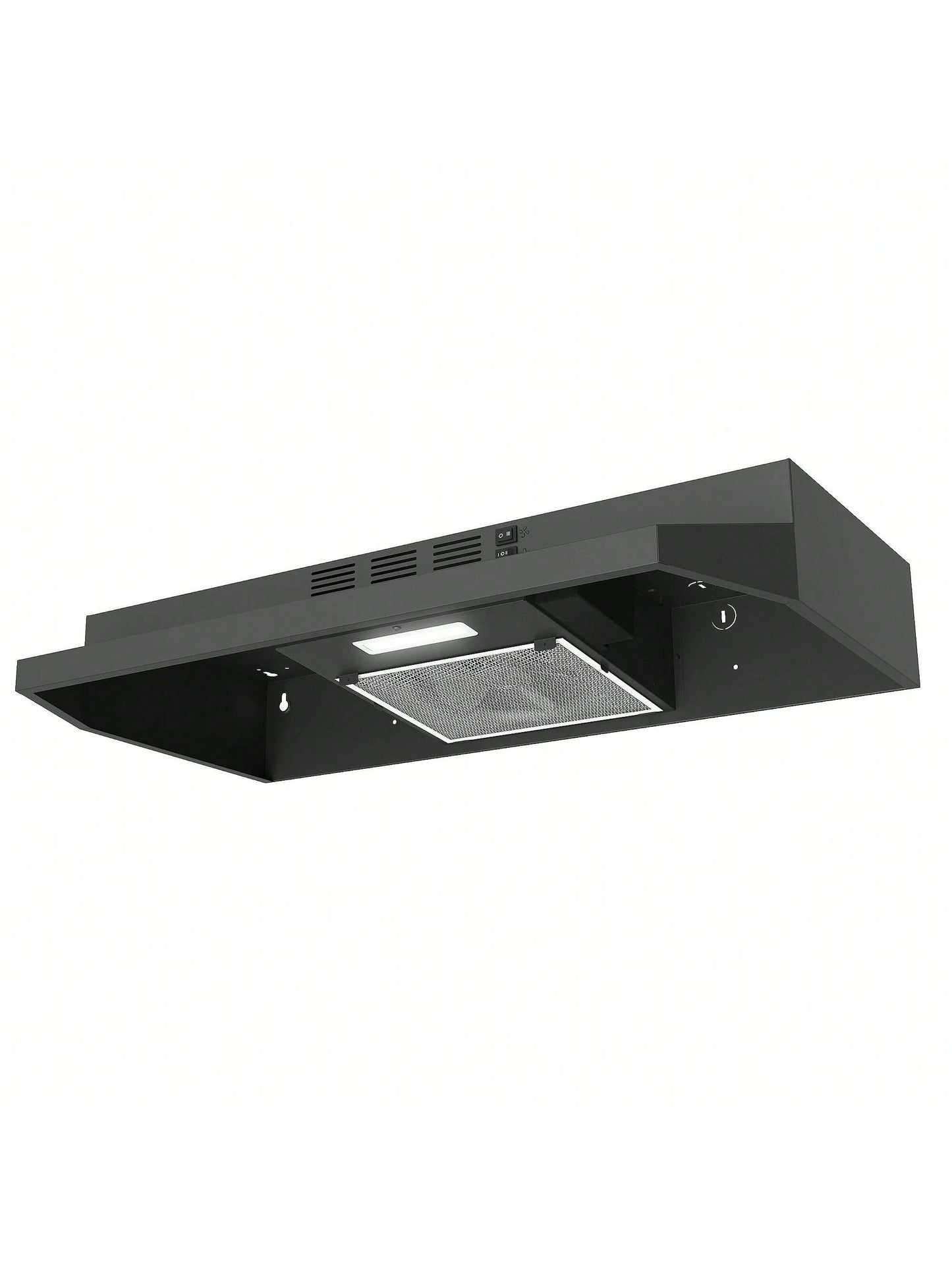 Range Hood 30 Inch Under Cabinet, Ducted/Ductless Convertible Kitchen Hood, Stainless Steel Vent Hood With LED Light,Under Cabinet Hood With 2 Speed Exhaust Fan,Black