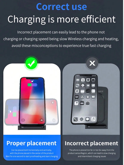 RAYDONIXLIPPOR 15W Wireless Charger Stand Dock For IPhone 11/12/13/14/15/16/17 Pro Max, Black, Wireless Charging Station, 15W Rapid Charging Pad With Phone Support Functi, Charger