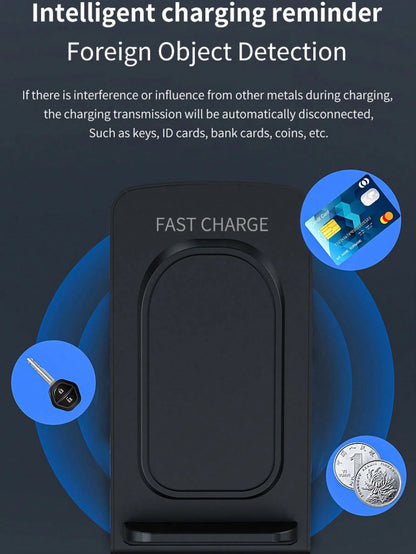 RAYDONIXLIPPOR 15W Wireless Charger Stand Dock For IPhone 11/12/13/14/15/16/17 Pro Max, Black, Wireless Charging Station, 15W Rapid Charging Pad With Phone Support Functi, Charger