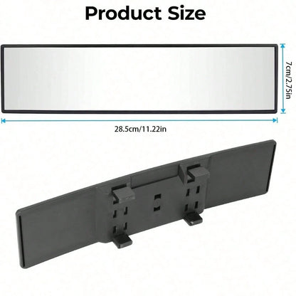 Rear View Mirror, Universal 11 Inch Panoramic Convex Interior Clip-On Wide Angle Mirror To Reduce Blind Spot Effectively For Car SUV Trucks-Clear