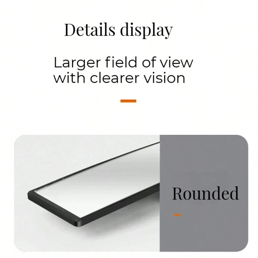 Rear View Mirror, Universal 11.81 Inch Panoramic Convex Interior Clip-On Wide Angle Mirror To Reduce Blind Spot Effectively For Car SUV Trucks-Clear