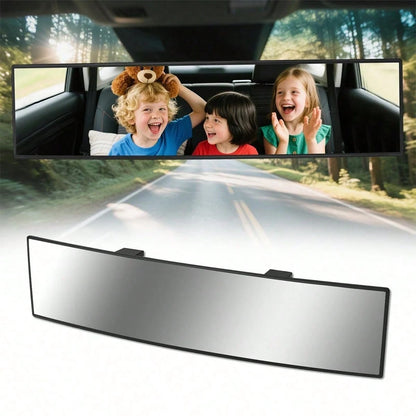Rear View Mirror, Universal 11 Inch Panoramic Convex Interior Clip-On Wide Angle Mirror To Reduce Blind Spot Effectively For Car SUV Trucks-Clear