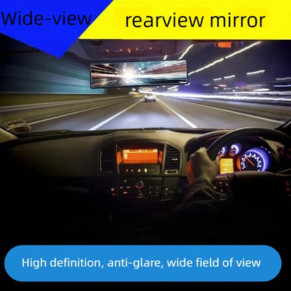 Rear View Mirror, Universal 11.81 Inch Panoramic Convex Interior Clip-On Wide Angle Mirror To Reduce Blind Spot Effectively For Car SUV Trucks-Clear
