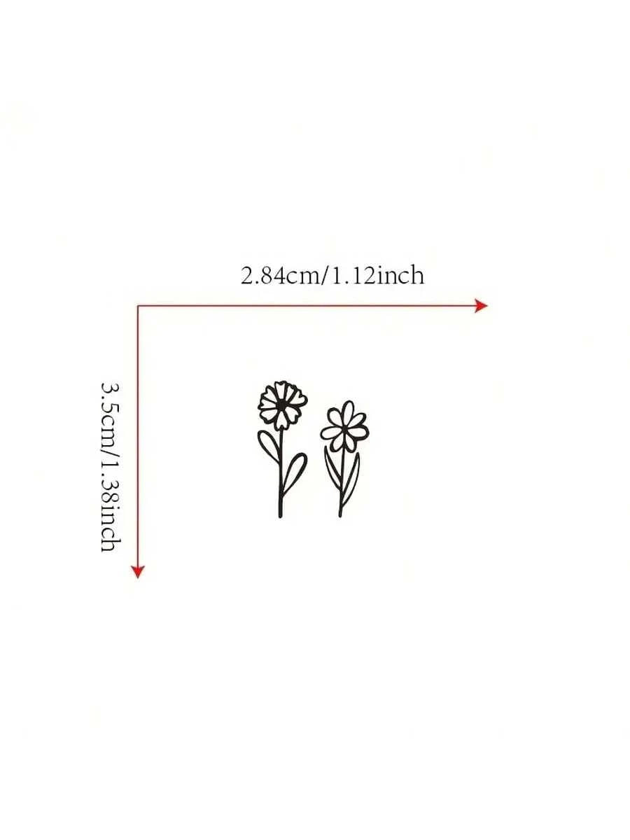 Rearview Mirror Decal, Tiny Flower Sticker, Small Botanical Decal Floral, Laptop Car Boat Suv Truck