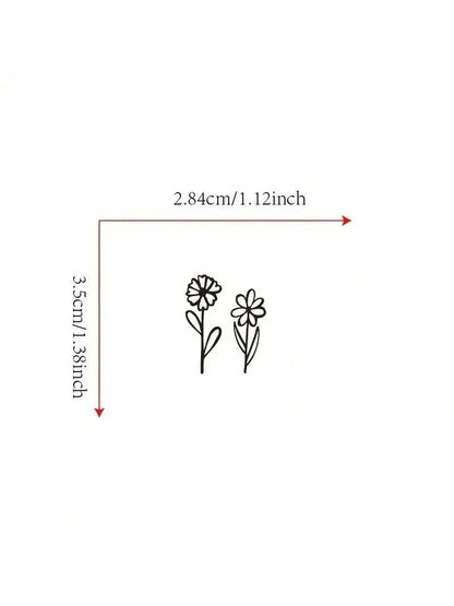 Rearview Mirror Decal, Tiny Flower Sticker, Small Botanical Decal Floral, Laptop Car Boat Suv Truck