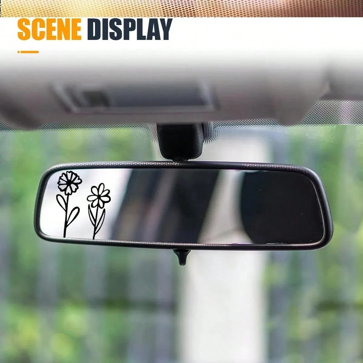 Rearview Mirror Sticker, Mini Flower Sticker, Small Plant Flower Sticker, For Laptops, Cars, Boats, SUVs, Trucks
