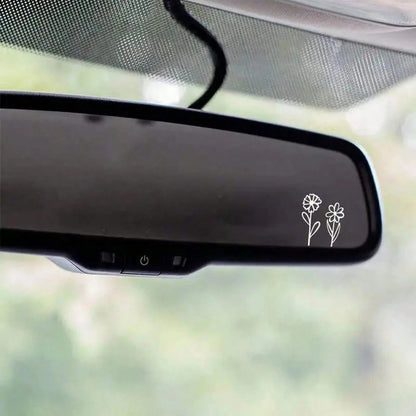 Rearview Mirror Sticker, Mini Flower Sticker, Small Plant Flower Sticker, For Laptops, Cars, Boats, SUVs, Trucks