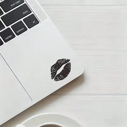 Red Lip Gloss Fantasy Cartoon Theme Self-Adhesive Mirror Stickers, Glossy Asymmetrical Shape, Suitable For Car, Motorcycle, Laptop And Glass Surface Decoration