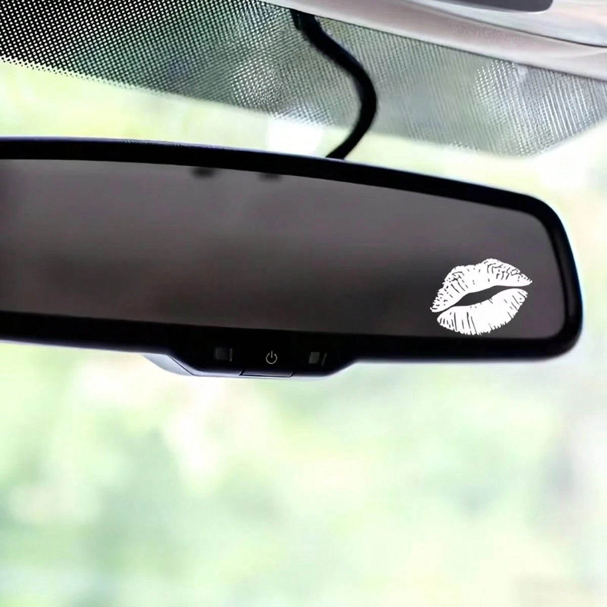 Red Lip Gloss Fantasy Cartoon Theme Self-Adhesive Mirror Stickers, Glossy Asymmetrical Shape, Suitable For Car, Motorcycle, Laptop And Glass Surface Decoration