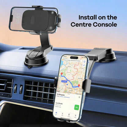 REMAX 1pc Adjustable Universal Car Phone Holder- Dashboard/Windshield Suction Cup Mount Suitable For All Smartphones