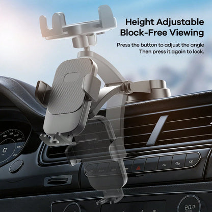 REMAX 1pc Adjustable Universal Car Phone Holder- Dashboard/Windshield Suction Cup Mount Suitable For All Smartphones