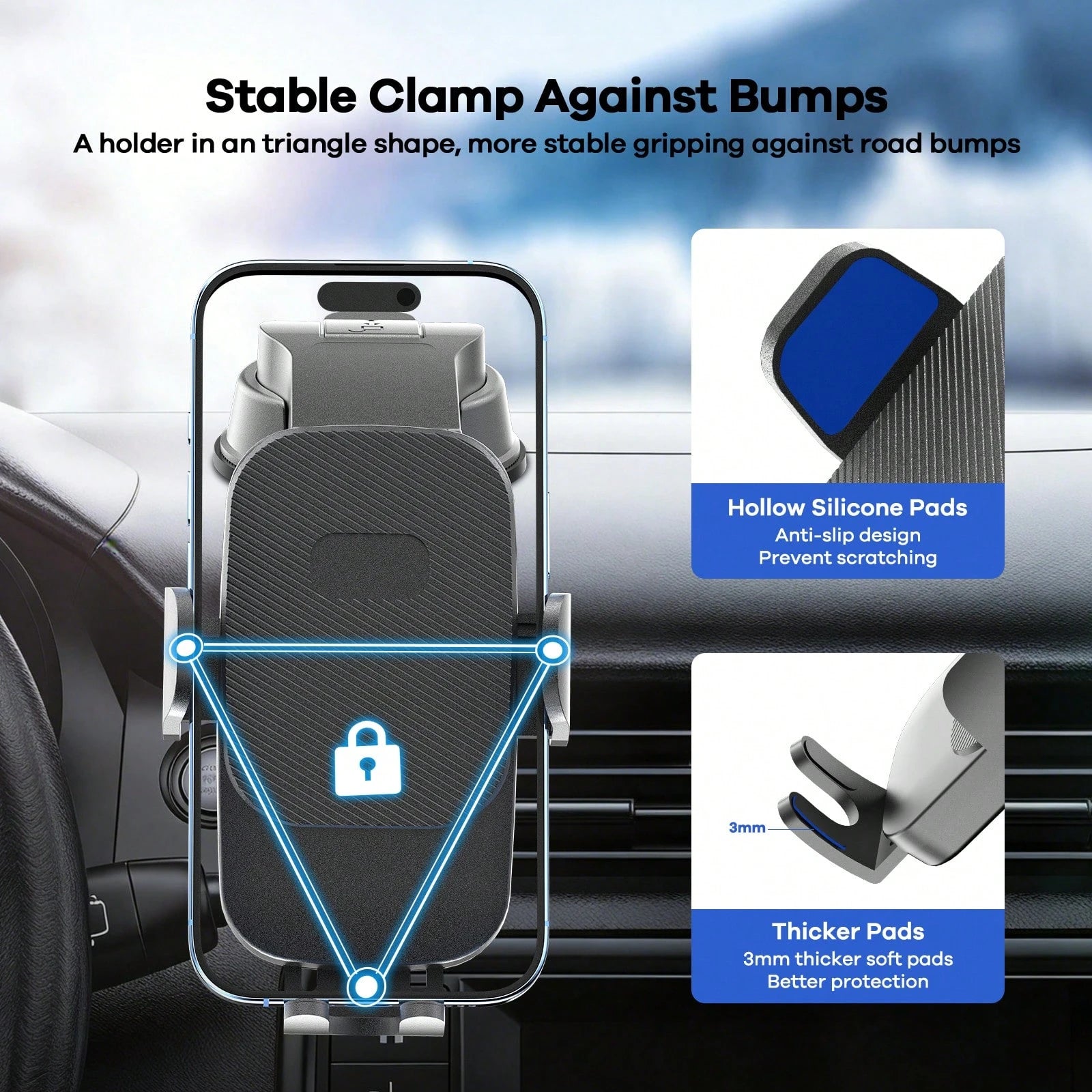 REMAX 1pc Adjustable Universal Car Phone Holder- Dashboard/Windshield Suction Cup Mount Suitable For All Smartphones