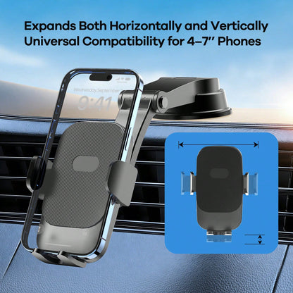 REMAX 1pc Adjustable Universal Car Phone Holder- Dashboard/Windshield Suction Cup Mount Suitable For All Smartphones