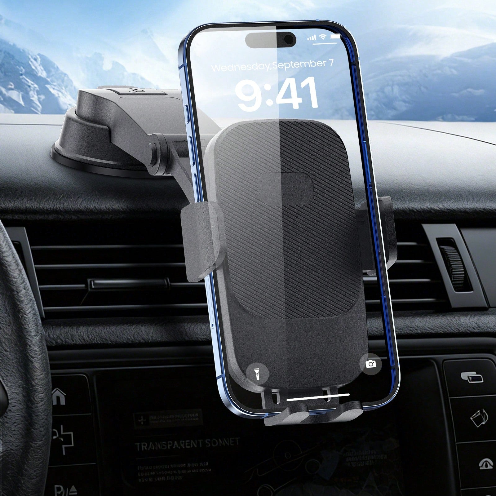 REMAX 1pc Adjustable Universal Car Phone Holder- Dashboard/Windshield Suction Cup Mount Suitable For All Smartphones