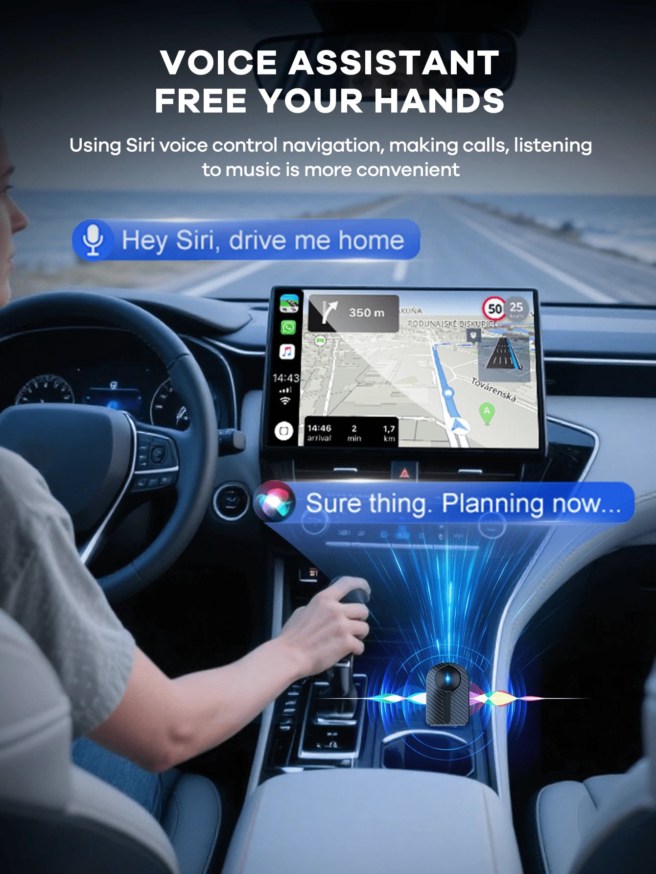 REMAX 2-In-1 Wireless CarPlay & Android Auto Adapter; Plug & Play Compatible With IPhone/Android; Lag-Free Connection; Mini Size With Extension USB-C/Type-C; Fits 900+ Cars