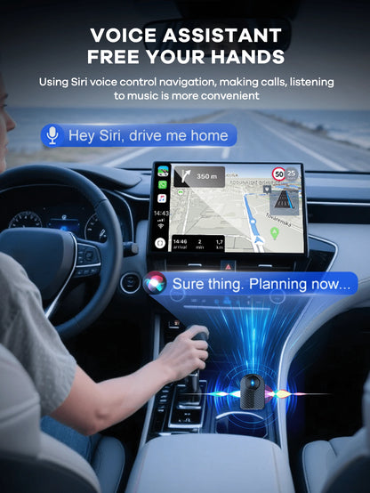 REMAX 2-In-1 Wireless CarPlay & Android Auto Adapter; Plug & Play Compatible With IPhone/Android; Lag-Free Connection; Mini Size With Extension USB-C/Type-C; Fits 900+ Cars