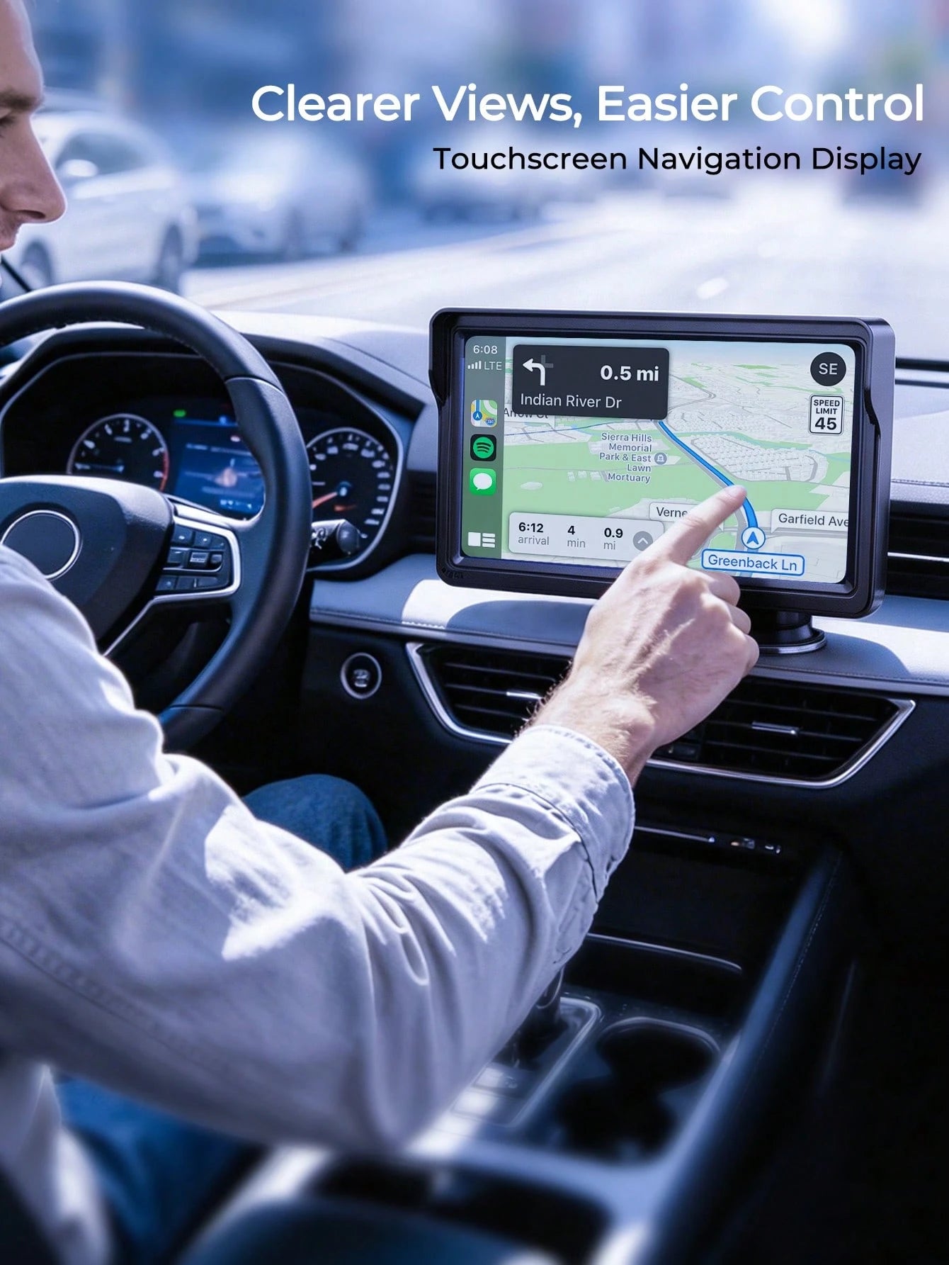 REMAX 7-Inch Universal Car Display Monitor; Built-In Wireless CarPlay And Android Auto; Plug And Play; Car Display Monitor; Touchscreen; Quick Install Car Accessories; Fit For All Car Models; Automoti