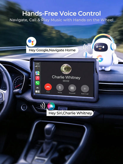 REMAX 7-Inch Universal Car Display Monitor; Built-In Wireless CarPlay And Android Auto; Plug And Play; Car Display Monitor; Touchscreen; Quick Install Car Accessories; Fit For All Car Models; Automoti