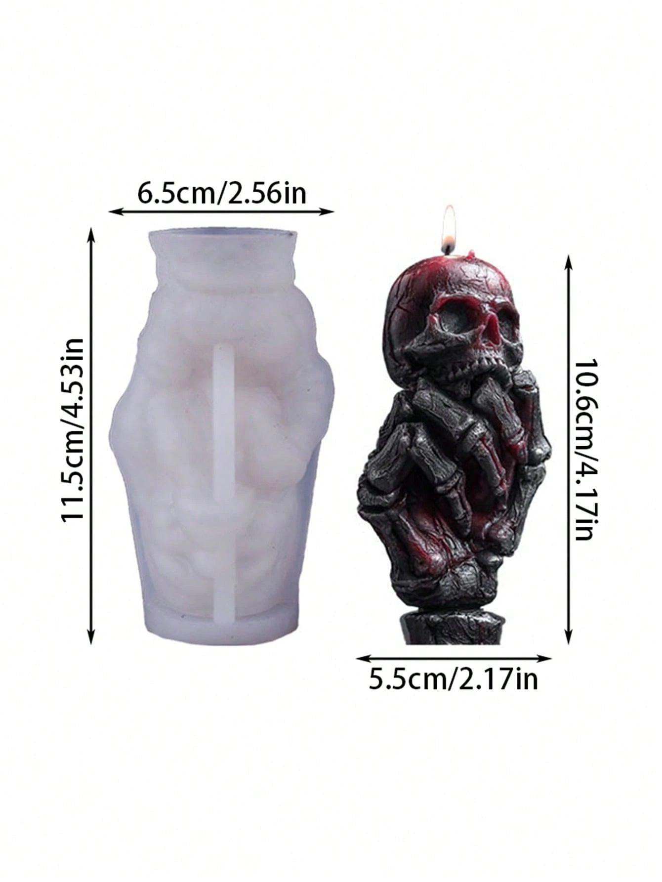 Resin Casting Molds Skull And Hand With Roses Candle Silicone Mold- Plaster Scented Candle Making- Soap Making Silicone Mold- DIY Plaster Concrete Epoxy Resin Silicone Mold, Home Decor Crafts, Hall
