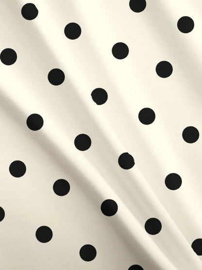 Resyla Women's Casual Polka Dot Print Round Neck Short Sleeve T-Shirt, Summer
