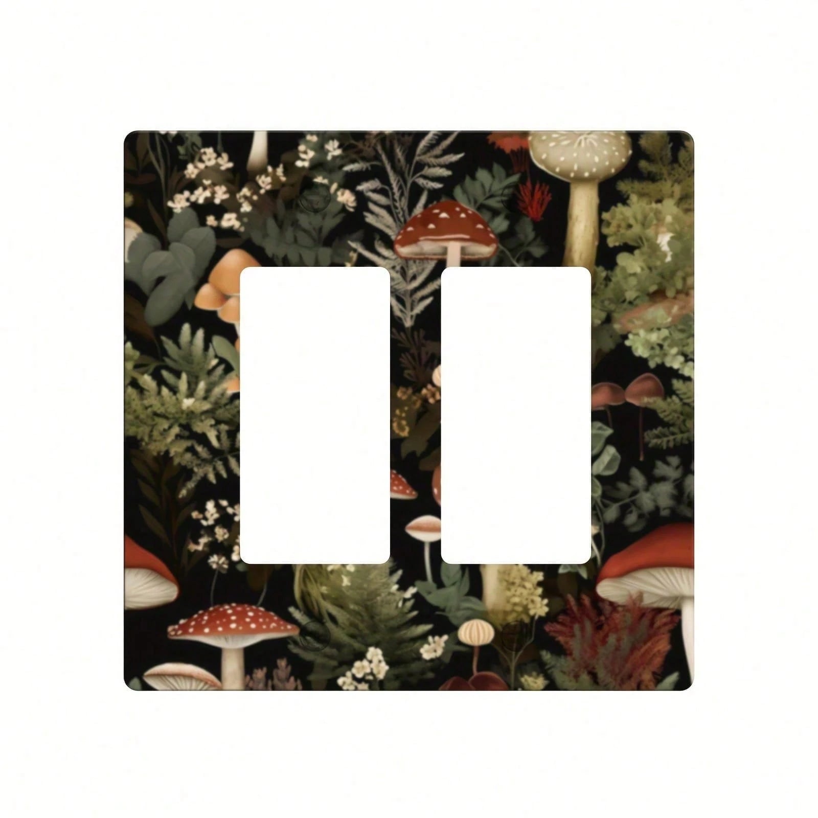 Retro Bohemian Mushrooms Wall Plate Electrical Receptacle Light Switch Cover Decorative Electric Switchplate Bathroom Bedroom Living Room Country Decor, Home Decor, Room Accents, Mushroom Theme, Retro