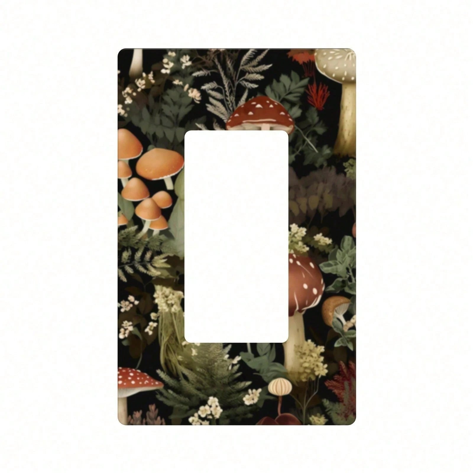 Retro Bohemian Mushrooms Wall Plate Electrical Receptacle Light Switch Cover Decorative Electric Switchplate Bathroom Bedroom Living Room Country Decor, Home Decor, Room Accents, Mushroom Theme, Retro