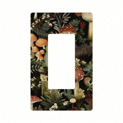 Retro Bohemian Mushrooms Wall Plate Electrical Receptacle Light Switch Cover Decorative Electric Switchplate Bathroom Bedroom Living Room Country Decor, Home Decor, Room Accents, Mushroom Theme, Retro
