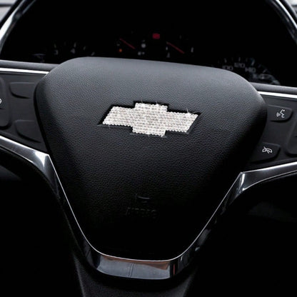 Rhinestone Steering Wheel Emblem, Chevrolet Equinox Camaro Interior Decal & Car Interior Accessories For Women