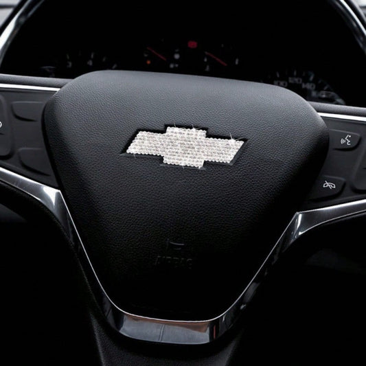 Rhinestone Steering Wheel Emblem, Chevrolet Equinox Camaro Interior Decal & Car Interior Accessories For Women