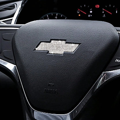 Rhinestone Steering Wheel Emblem, Chevrolet Equinox Camaro Interior Decal & Car Interior Accessories For Women