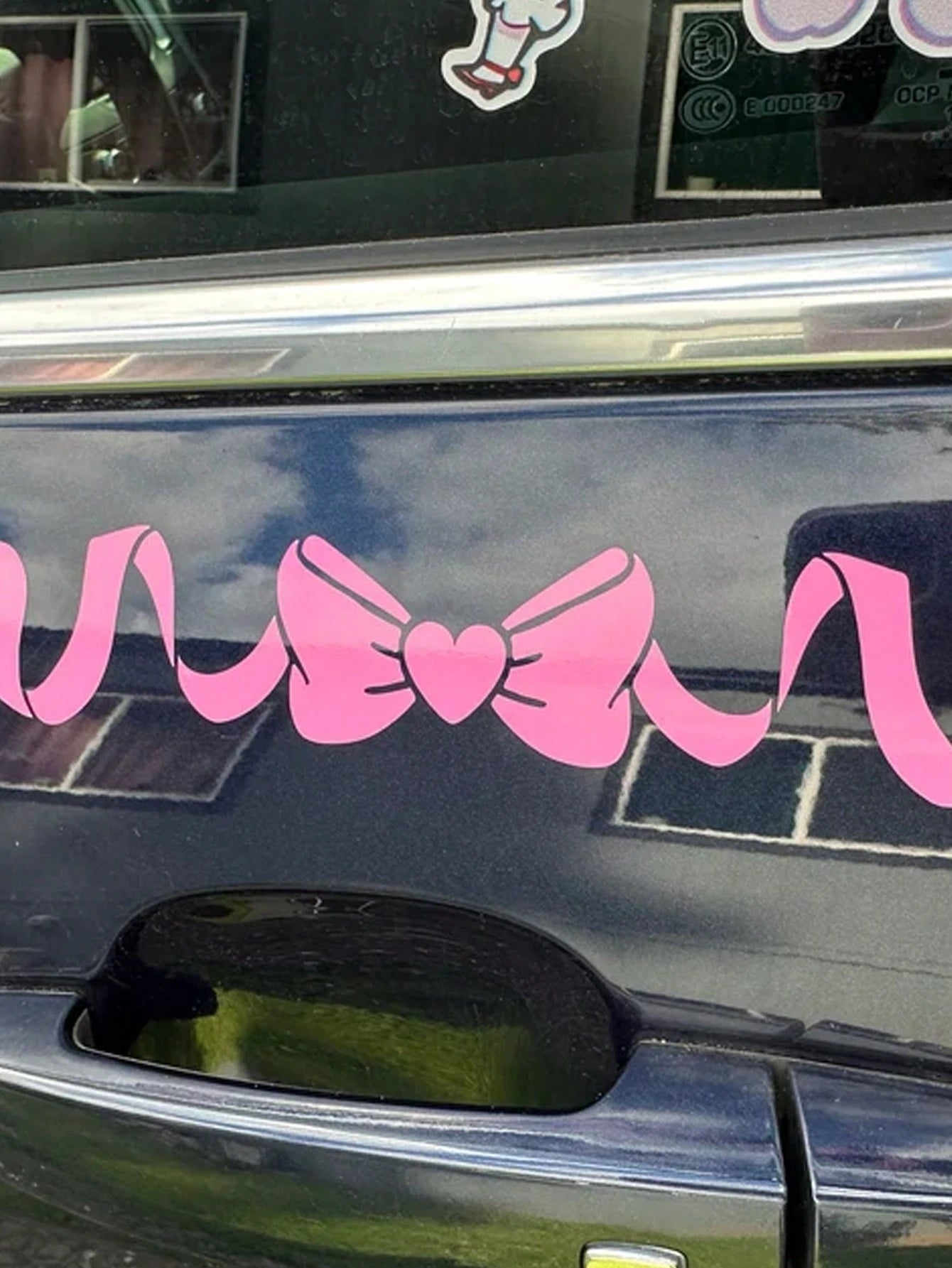 Ribbon Bow Car Decal- Cute Car Decal Car Window Bow Sticker Girly Car Decal Holographic Laptop Sticker Car Decals For Women