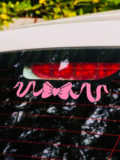 Ribbon Bow Car Decal- Cute Car Decal Car Window Bow Sticker Girly Car Decal Holographic Laptop Sticker Car Decals For Women