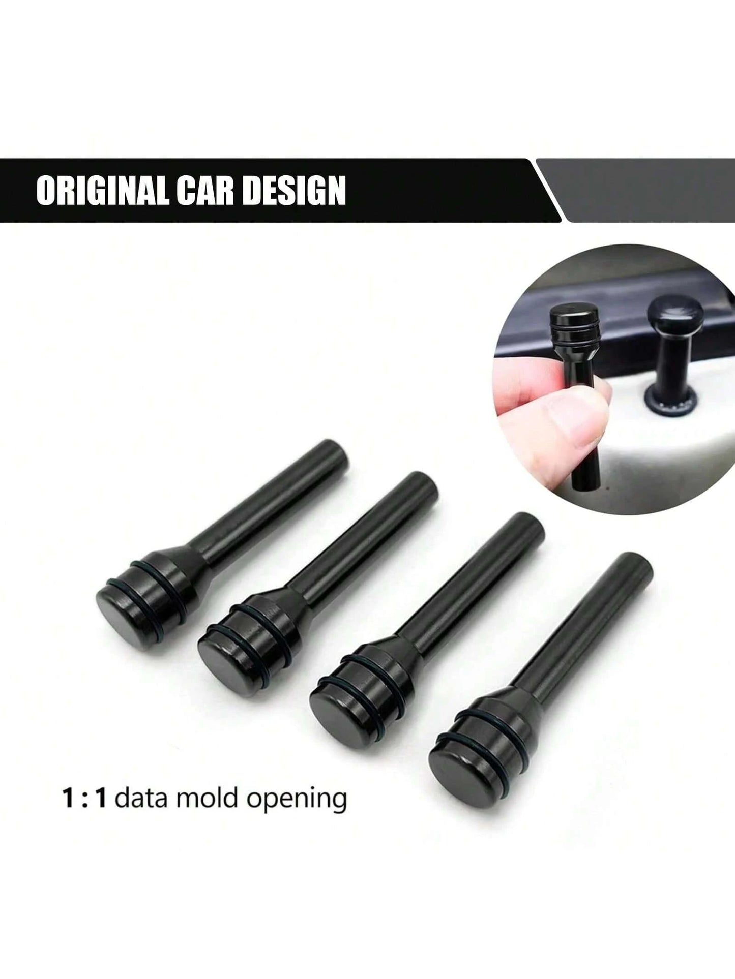ROJEMXVE 4pcs Car Door Lock Knob, Aluminum Alloy Interior Door Lock Pin, 1.9"X0.4" Door Lock Knob Button, Car Interior Accessories, Compatible With Most Cars, Trucks And