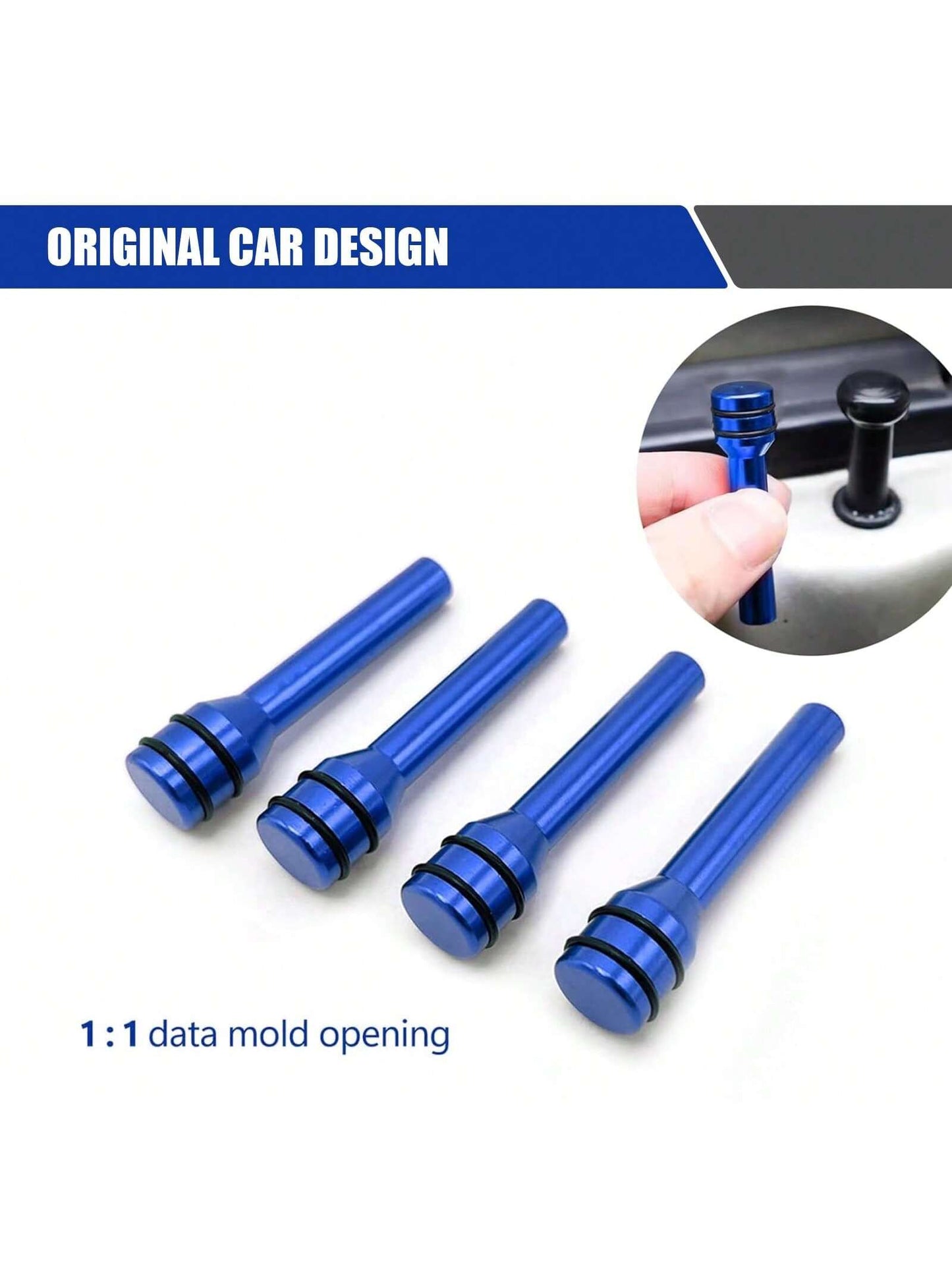 ROJEMXVE 4pcs Car Door Lock Knob, Aluminum Alloy Interior Door Lock Pin, 1.9"X0.4" Door Lock Knob Button, Car Interior Accessories, Compatible With Most Cars, Trucks And