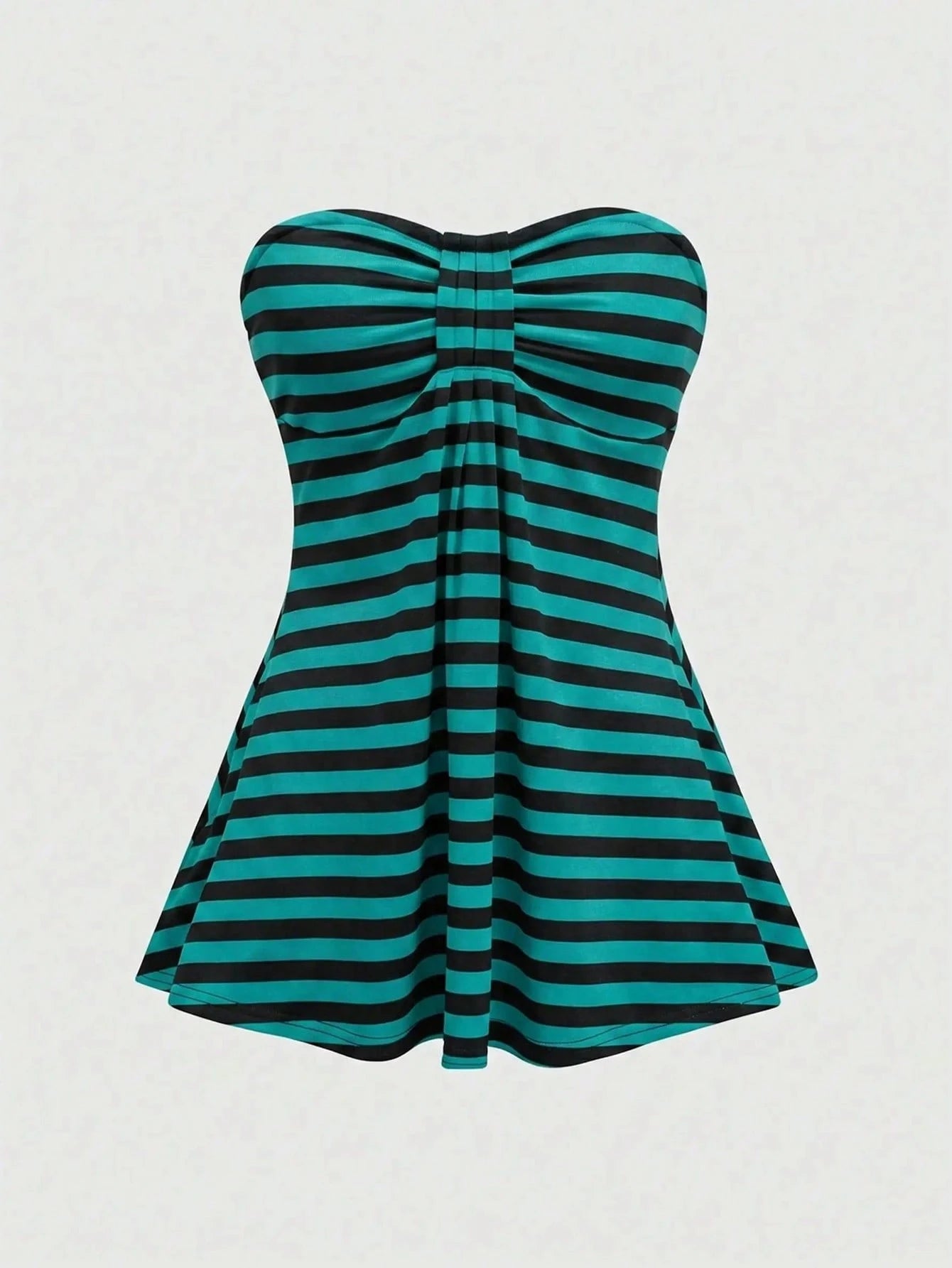 ROMWE Goth Y2K Hot Girl Retro Striped Fitted Plus Size Tube Top For Music Festival