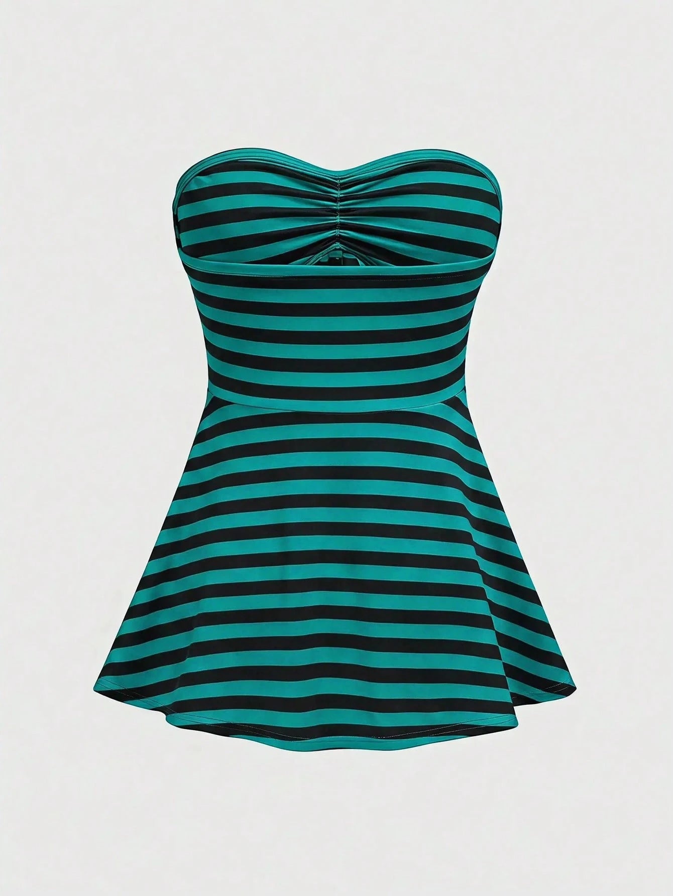 ROMWE Goth Y2K Hot Girl Retro Striped Fitted Plus Size Tube Top For Music Festival
