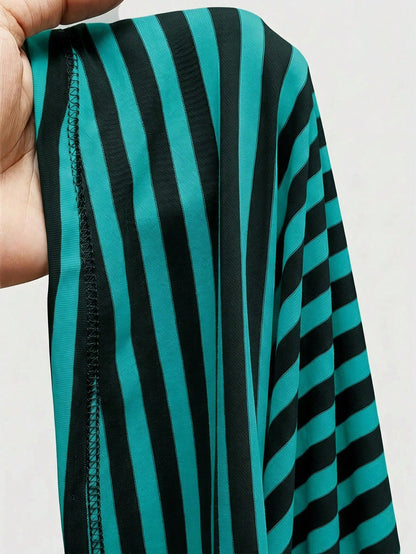 ROMWE Goth Y2K Hot Girl Retro Striped Fitted Plus Size Tube Top For Music Festival