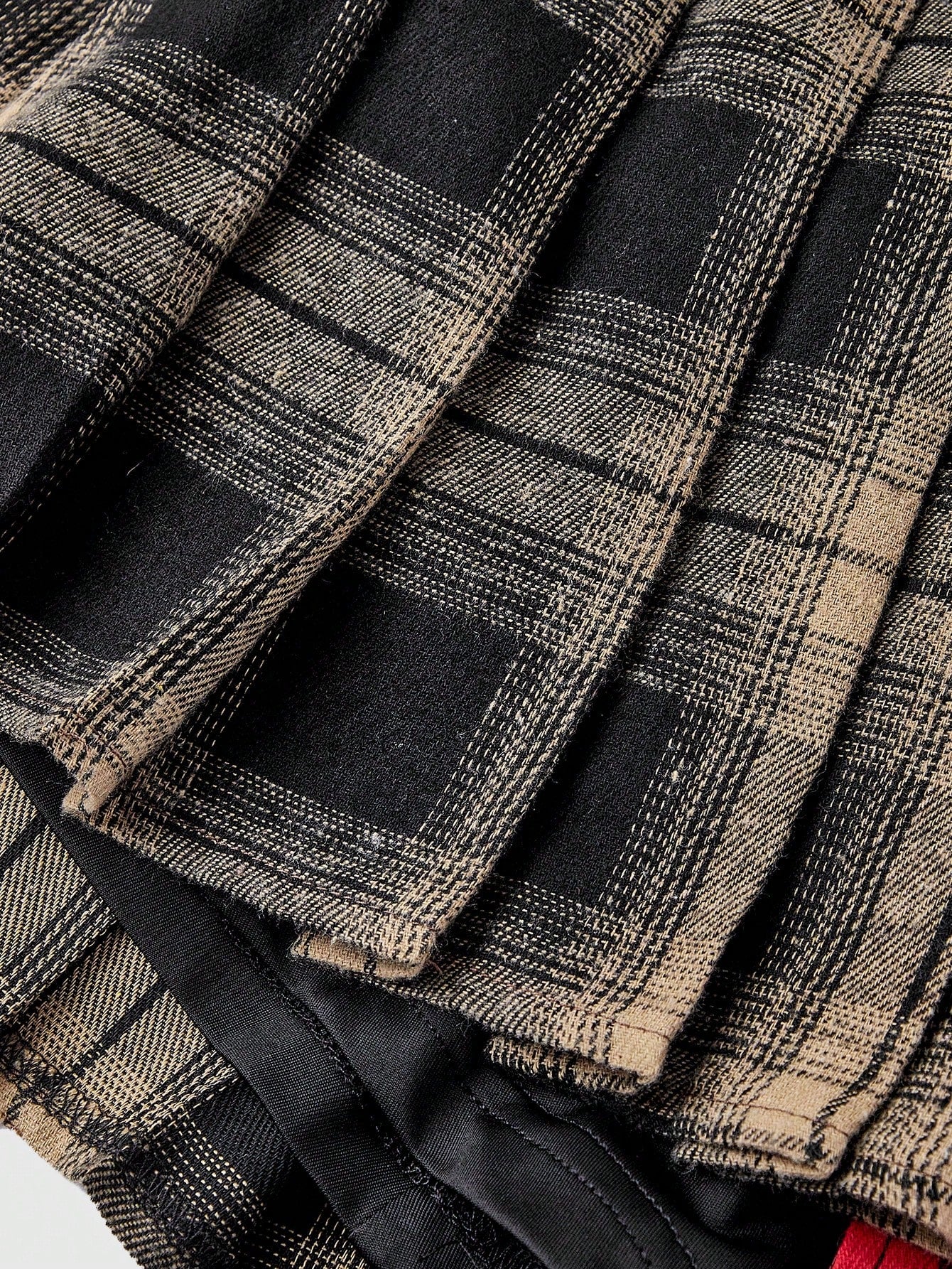 ROMWE Grunge Punk Women's Kpop Asymmetric Hem Plaid Patchwork Skirt