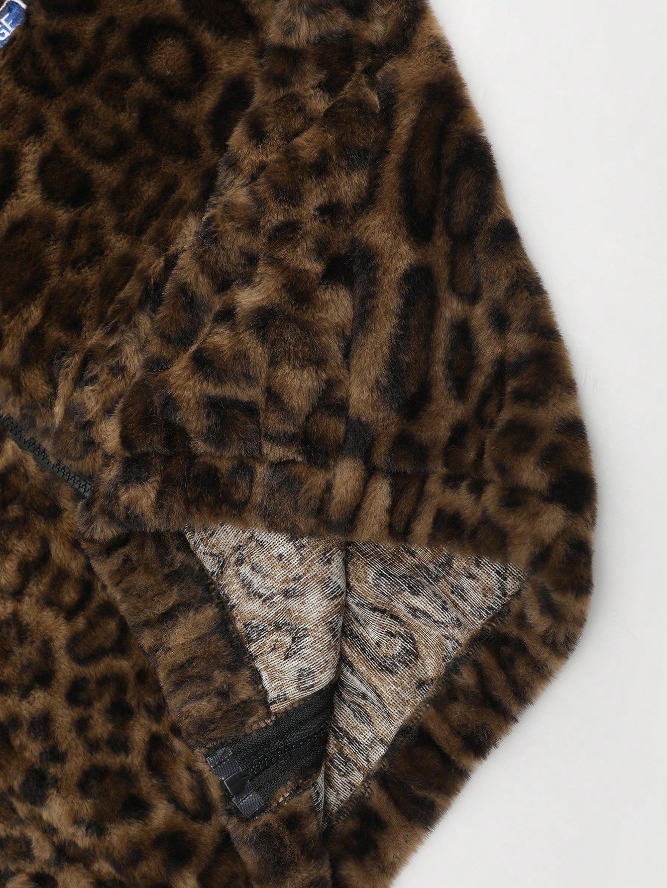 ROMWE MEN Street Life Spring Casual Leopard Unisex Leopard Textured Street Style Jacket, Casual Autumn/Winter