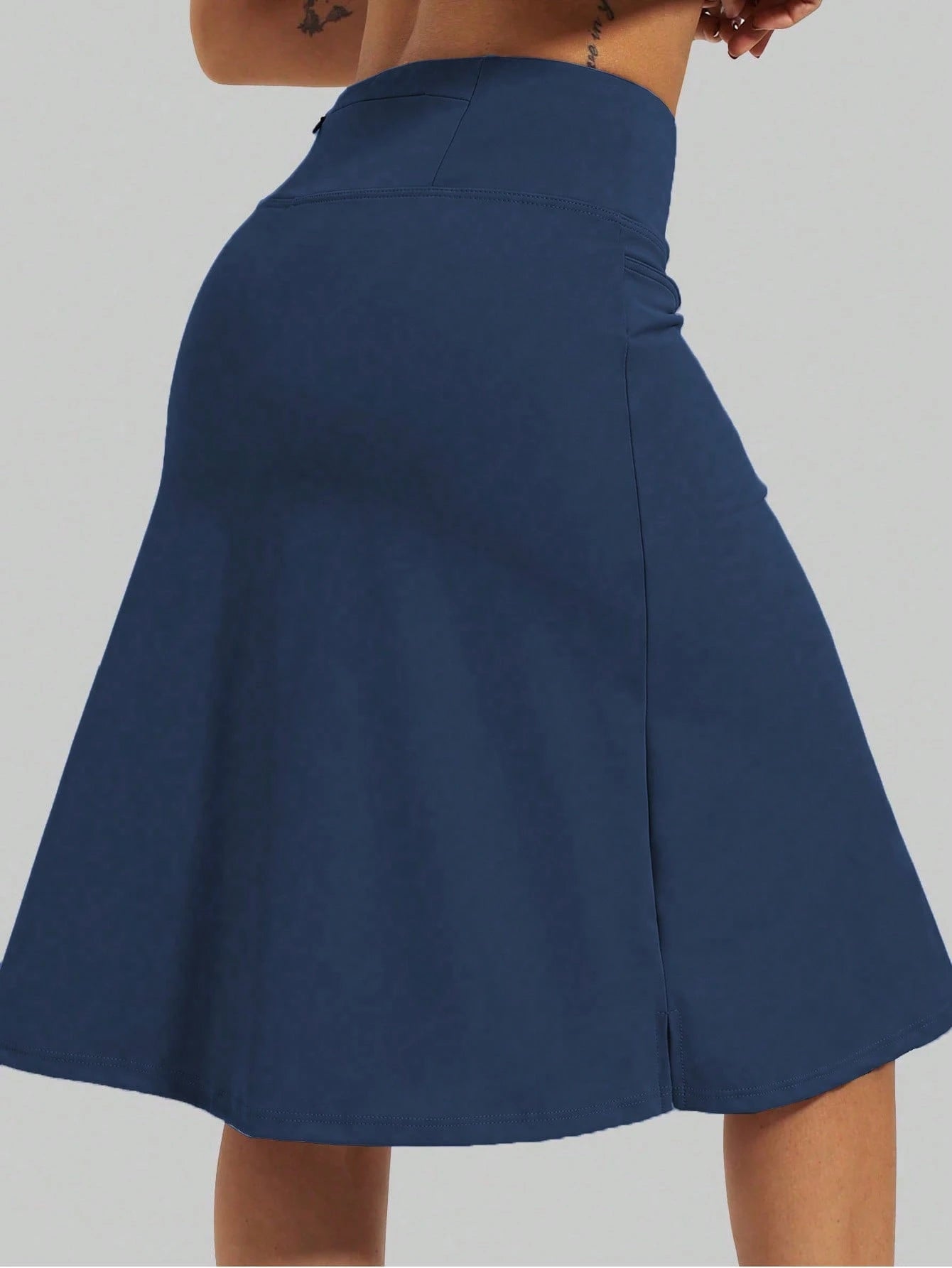 RUNONWHEELS 5 Women's Golf Skirt, Mid-Length Tennis Skirt Knee-Length, Sports Casual Pockets UV Protection Summer
