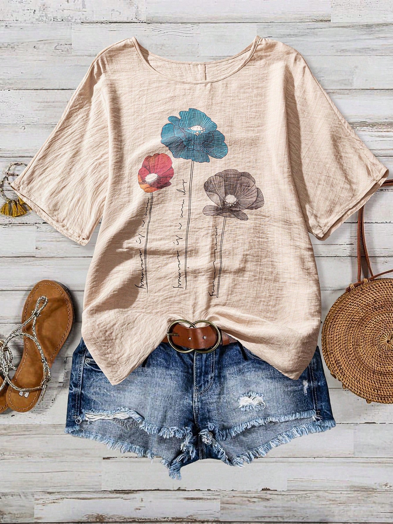 Rusticease Women's Floral Print Casual Vacation Blouse Summer For Women Blouse For Women Mother's Day Top