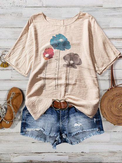 Rusticease Women's Floral Print Casual Vacation Blouse Summer For Women Blouse For Women Mother's Day Top