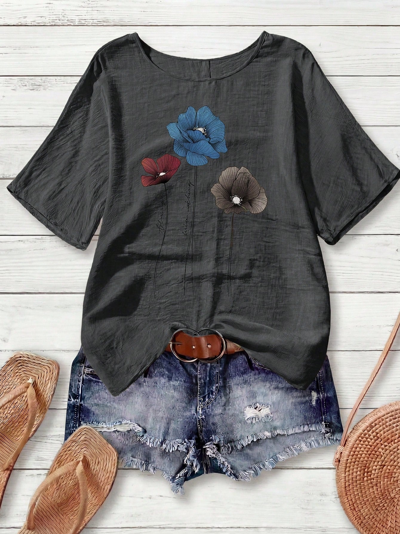Rusticease Women's Floral Print Casual Vacation Blouse Summer For Women Blouse For Women Mother's Day Top